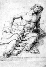 Andrea Mantegna Man Lying on a Stone Slab London, British Museum