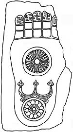 Gandharan Buddha footprint, Pakistan - early tradition